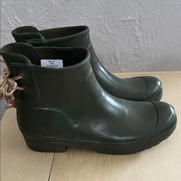 Sperry Dark Olive Lace-Up Rain Ankle Boots - Picture 5 of 5